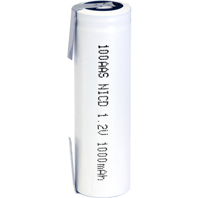 GP100AA - 1000MAH 1.2V AA NICAD & TAGS - 100AAS1A1H RECHARGEABLE BATTERY - GP