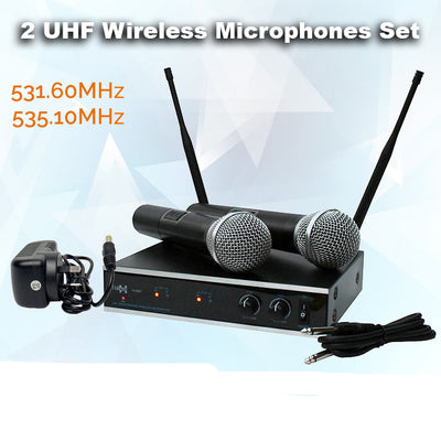 Digital UHF Wireless 2 x Handheld Microphone System Set IU-2082HH