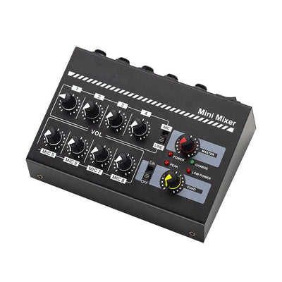 8 Channel Mini Mixer Rechargeable Metal Audio Sound Mixer Compact DJ Studio Echo Karaoke