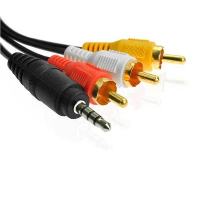 3.5mm to 3 RCA Male 1.2M TV Plug AUX Audio Video DVD HDTV AV Cord Cable