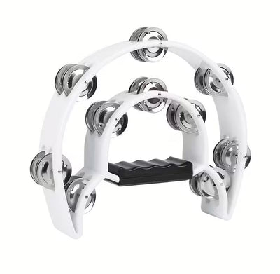 Large Tambourine 40 Bell Double Moon Black Or White Heavy Duty