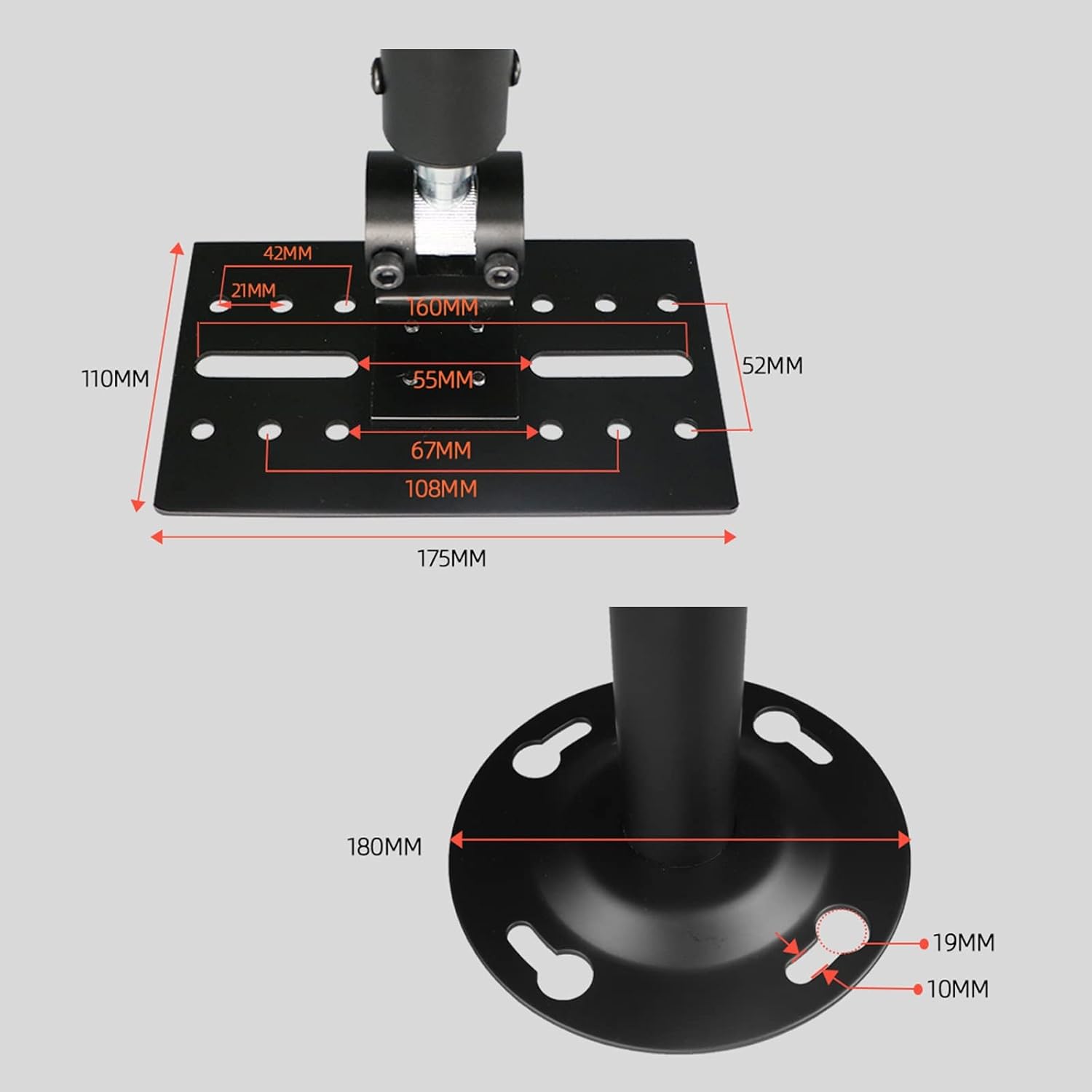 LCD TV Speaker Projector Ceiling Mast Mount Pivot Tilt Extendable Bracket 50Kg