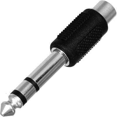 6.35mm 1/4" Male Mono Plug To RCA Female Jack Audio Adapter Connector