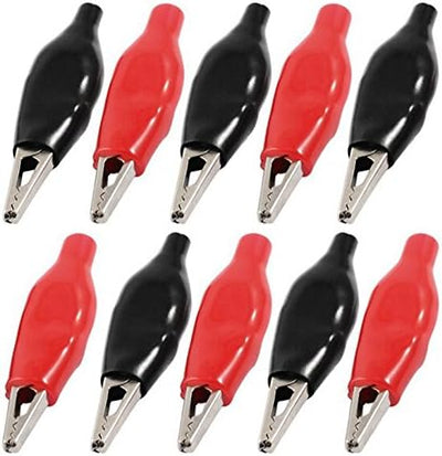 2x Battery Clamp Test Probe Electrical Large 45mm Alligator Clip Boot Clips Pair