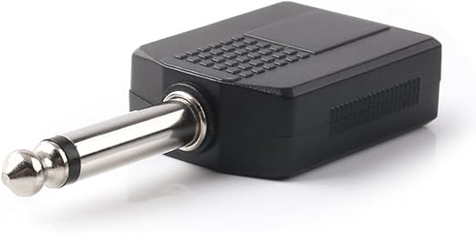 3.5mm Mono Female Sockets to 1x 6.35mm 1/4" Mono Male Plug Adapter Adaptor