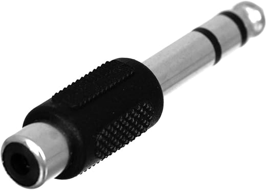 6.35mm 1/4" Male Mono Plug To RCA Female Jack Audio Adapter Connector
