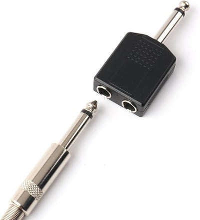 3.5mm Mono Female Sockets to 1x 6.35mm 1/4" Mono Male Plug Adapter Adaptor