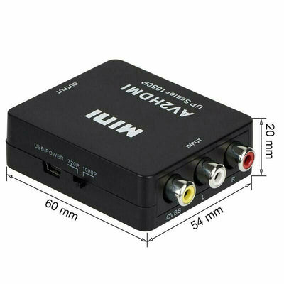 Rca to Hdmi Converter 1080p Rca Composite Av to Hdmi Video Audio Converter Adapter Compatible with Wii Ps2 Xbox Support Pal/ntsc with Usb Power Cable