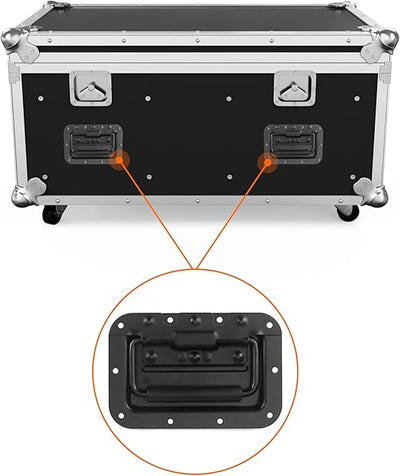 2x Heavy Duty Recessed Spring Handle Steel Black for Rack Flight Road Case