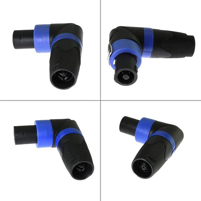 4 Pole Right Angle 90° Jack or Connector for Speaker Cable Wire Lead Cord