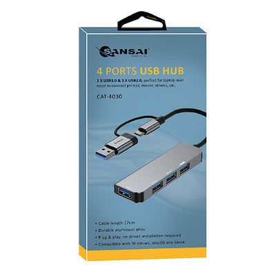 Sansai 4 Ports USB HUB CAT-4030