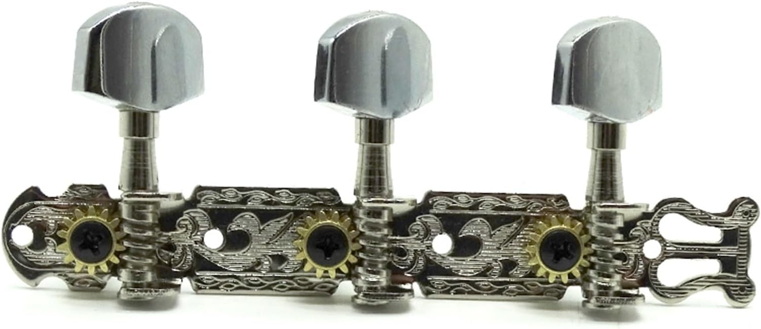 3 on Panel Guitar String Tuning Pegs Machine Heads for Acoustic Guitar Chrome