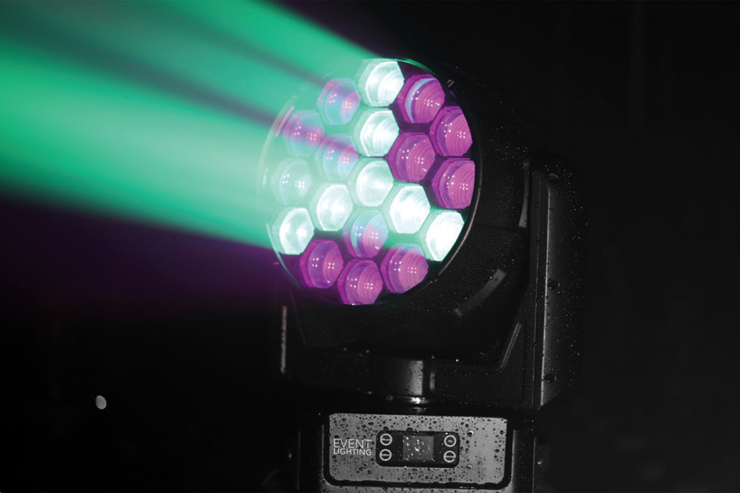 Event Lighting DELUGEM19X60WFX - IP65 Moving Head Zoom Wash with 19 x 60W RGBW + 76 x 0.5W RGB LEDs