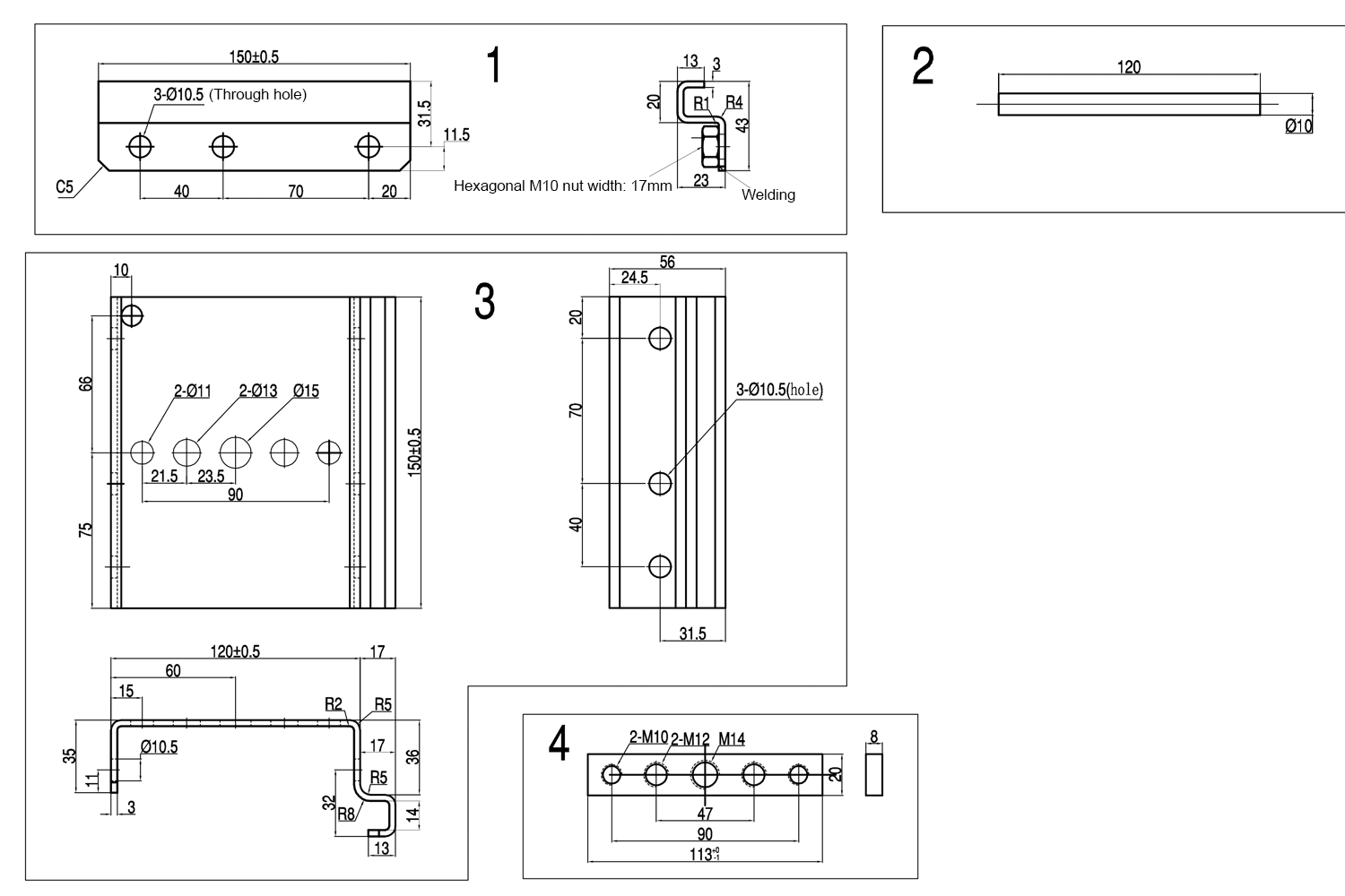 Event Lighting CLAMPB160S - Universal Marquee Beam Clamp - Silver