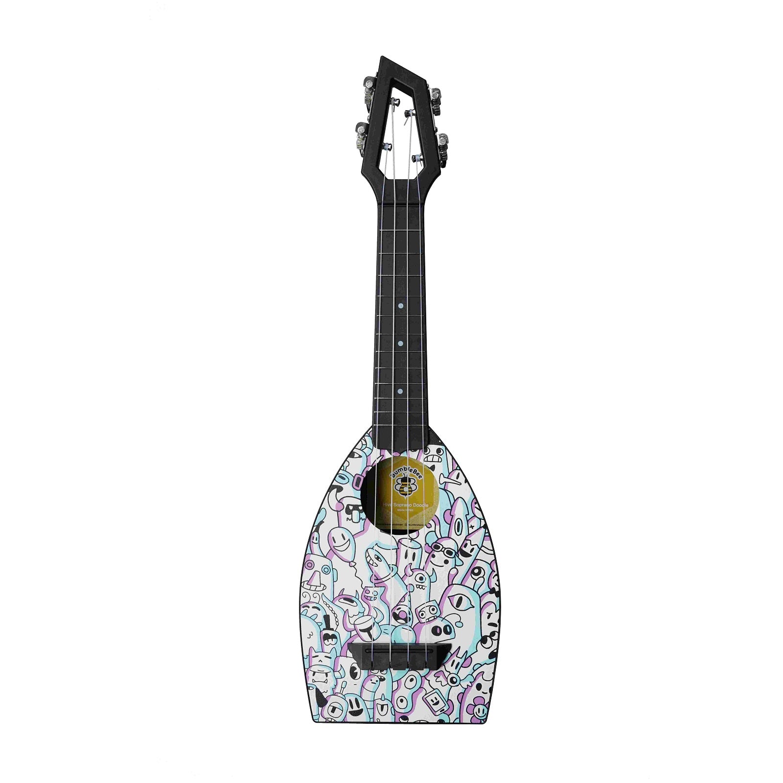 Ukulele 21 inch Patterns Bumblebee Hive Soprano Paddle Shaped Ukelele