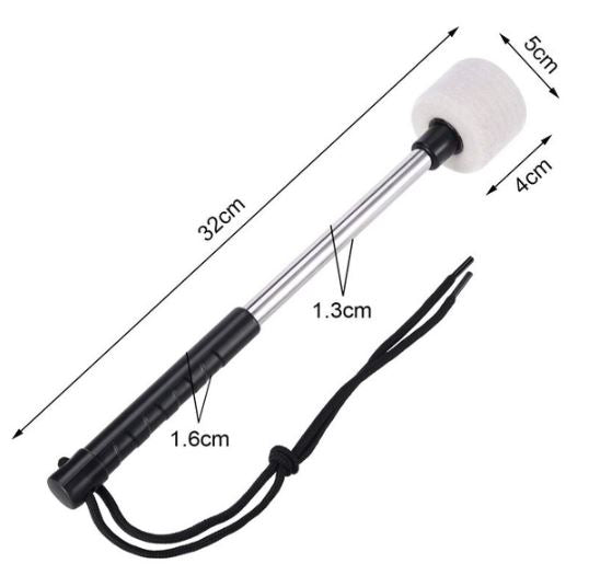 Pack of 2 Bass Drum Mallet Felt Head Percussion Mallets Timpani Sticks Stainless Steel Handle