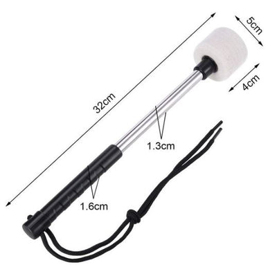 Pack of 2 Bass Drum Mallet Felt Head Percussion Mallets Timpani Sticks Stainless Steel Handle