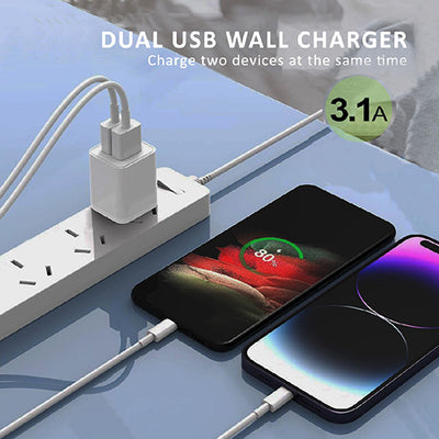 3.1A 2xUSB outlets Wall Charger SANSAI HW-2299