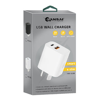 20W USB-A & USB-C wall charger SANSAI HW-311B