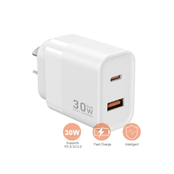 Sansai USB A+C WALL Charger- 30W HW-333D