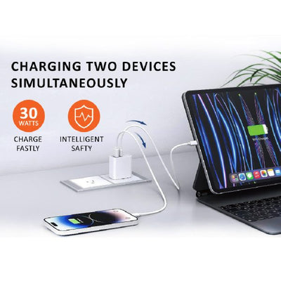 Sansai USB A+C WALL Charger- 30W HW-333D