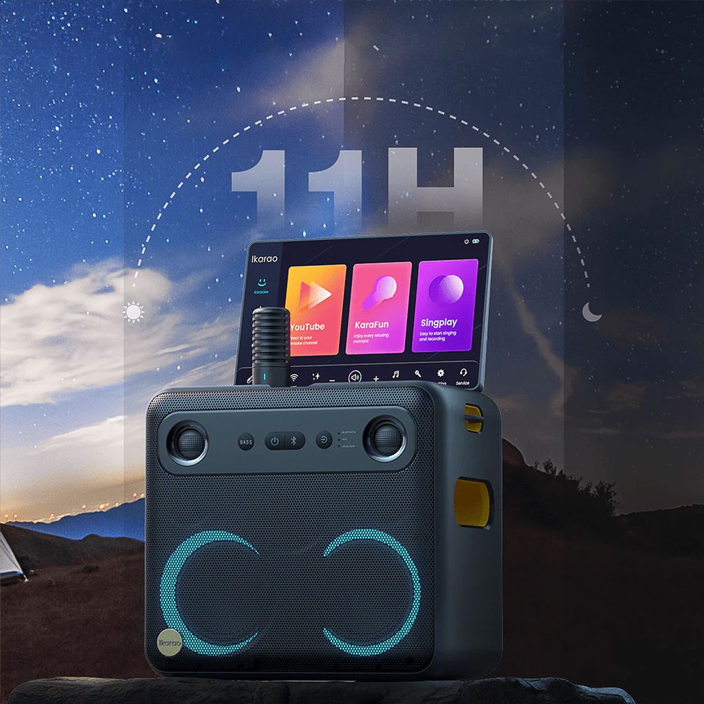 Ikarao Break X2 Portable 600W Karaoke Speakers with 10” TouchScreen Display