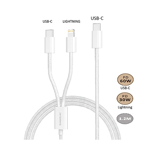 2-IN-1 USB Charging Cable SANSAI IPH-0936D