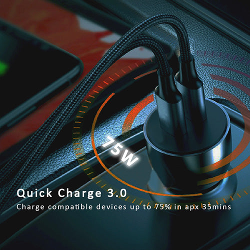 QC3.0 USB A+C Car Charger SANSAI IPH-708G