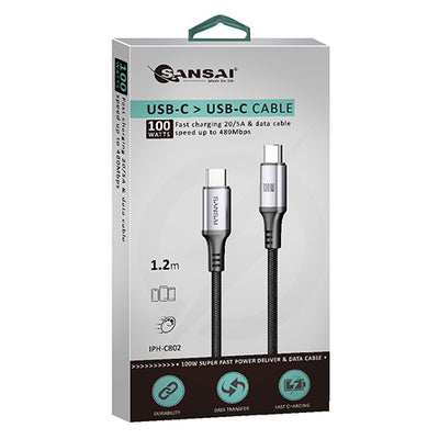 100W USB-C to USB-C Cable SANSAI IPH-C802