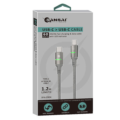 Soft LED Light USB C to USB C Cable SANSAI IPH-C804