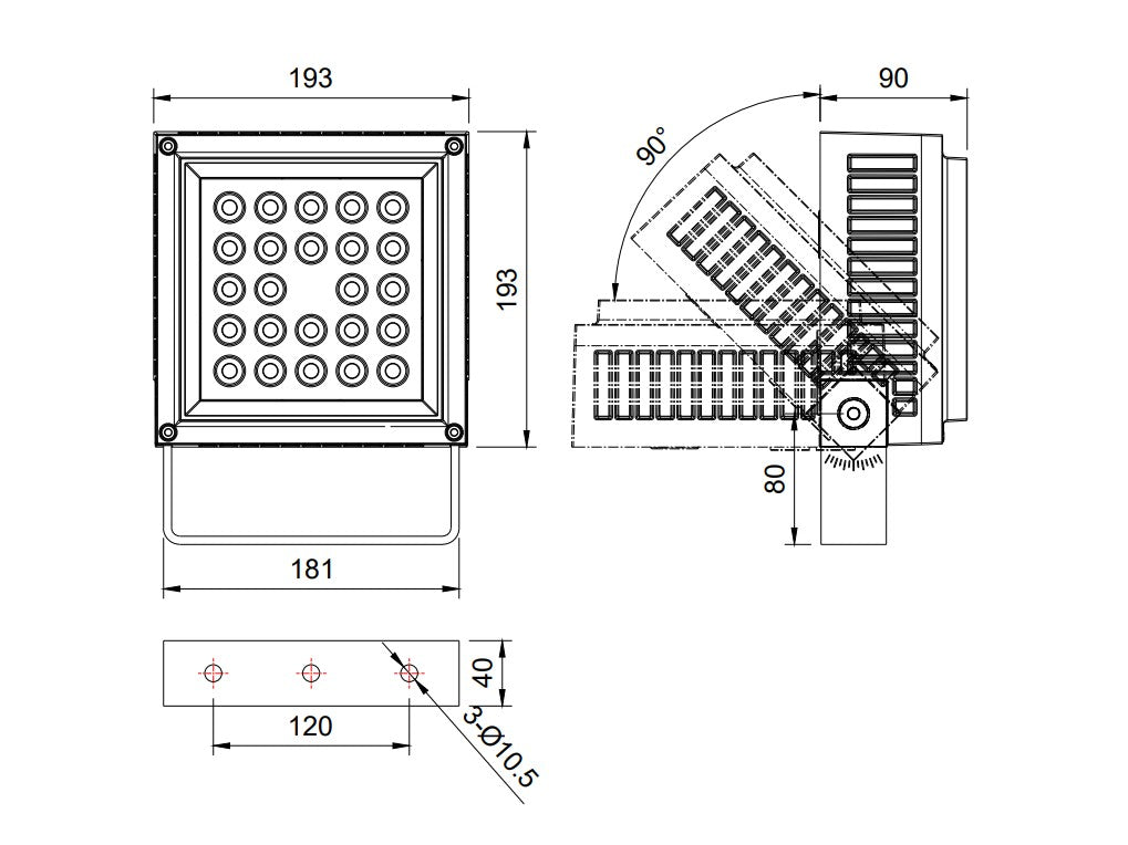 Event Lighting IPSPOTRGBS - 36/48W 3-in-1 RGB Spot Light