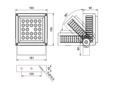 Event Lighting IPSPOTRGBS - 36/48W 3-in-1 RGB Spot Light