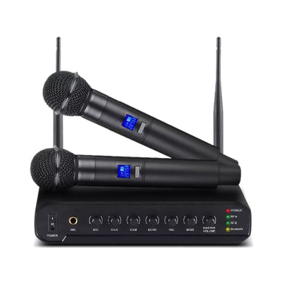 Wireless Microphone System for Karaoke with Bluetooth Audio Streaming Mixer