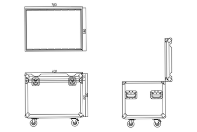 PACK6X6X8 - Road Case Packer 580 x 580 x 780 with Dividing Slots