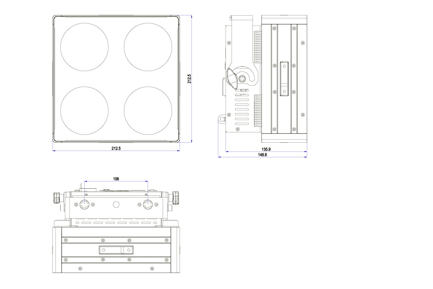 Event Lighting PANX22 - 2 x 2 40W COB RGB+CW+WW Pixel Control Panel