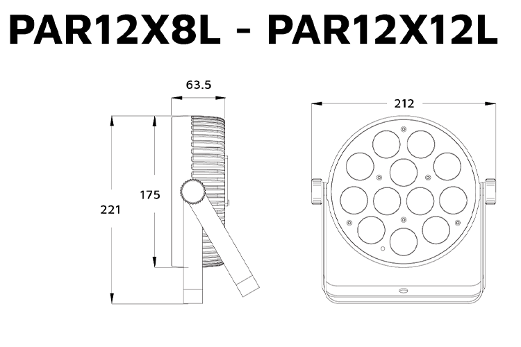 PAR12X12L-WH - Indoor Lite Par with 12 x 12W RGBWAU LEDs (White)