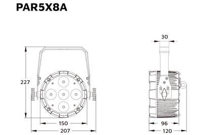 Event Lighting PAR5X8A - 5x 8 W RGBA Pro PAR
