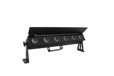 PIXBAR6H - 6 x 12W RGBWAU Pixel Control Bar with barndoor