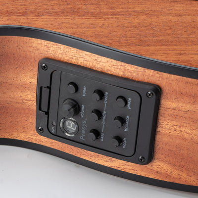 Acoustic Electric 39" Guitar SlimBody Full Mahogany Natural Wood Finish