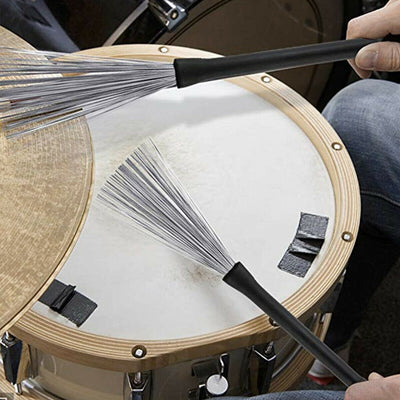 Jazz Metal Retractable Wire Brushes Drum Sticks