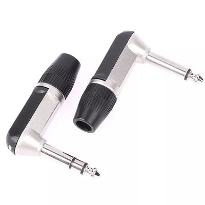 1/4" Guitar jack 6.35mm TS TRS 90° L-shaped Right Angle Plug Stereo or Mono Heavy Duty