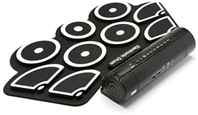 Electronic Drum Kit 9 Pad Roll Up Foldable with Drum Sticks + Foot Pedals