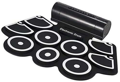 Electronic Drum Kit 9 Pad Roll Up Foldable with Drum Sticks + Foot Pedals