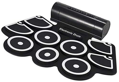Electronic Drum Kit 9 Pad Roll Up Foldable with Drum Sticks + Foot Pedals