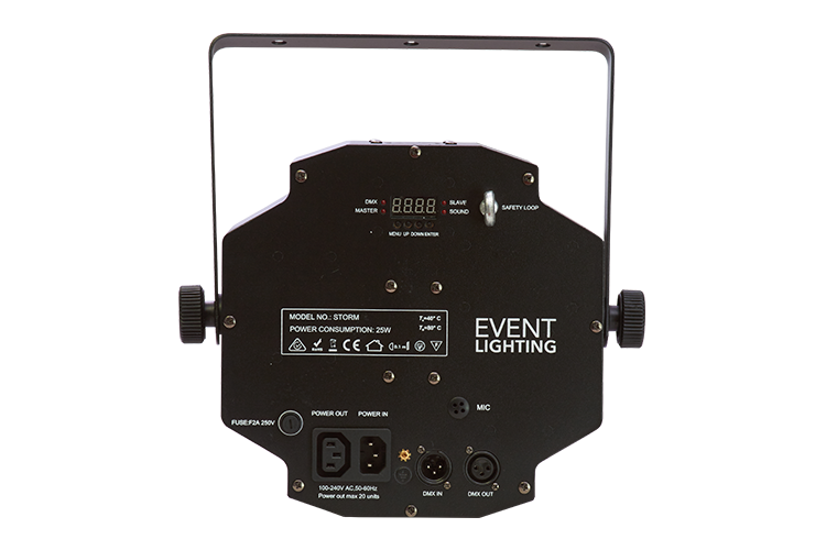 STORM - 1x 12W LED RGBW Rotating Multi Beam Effect