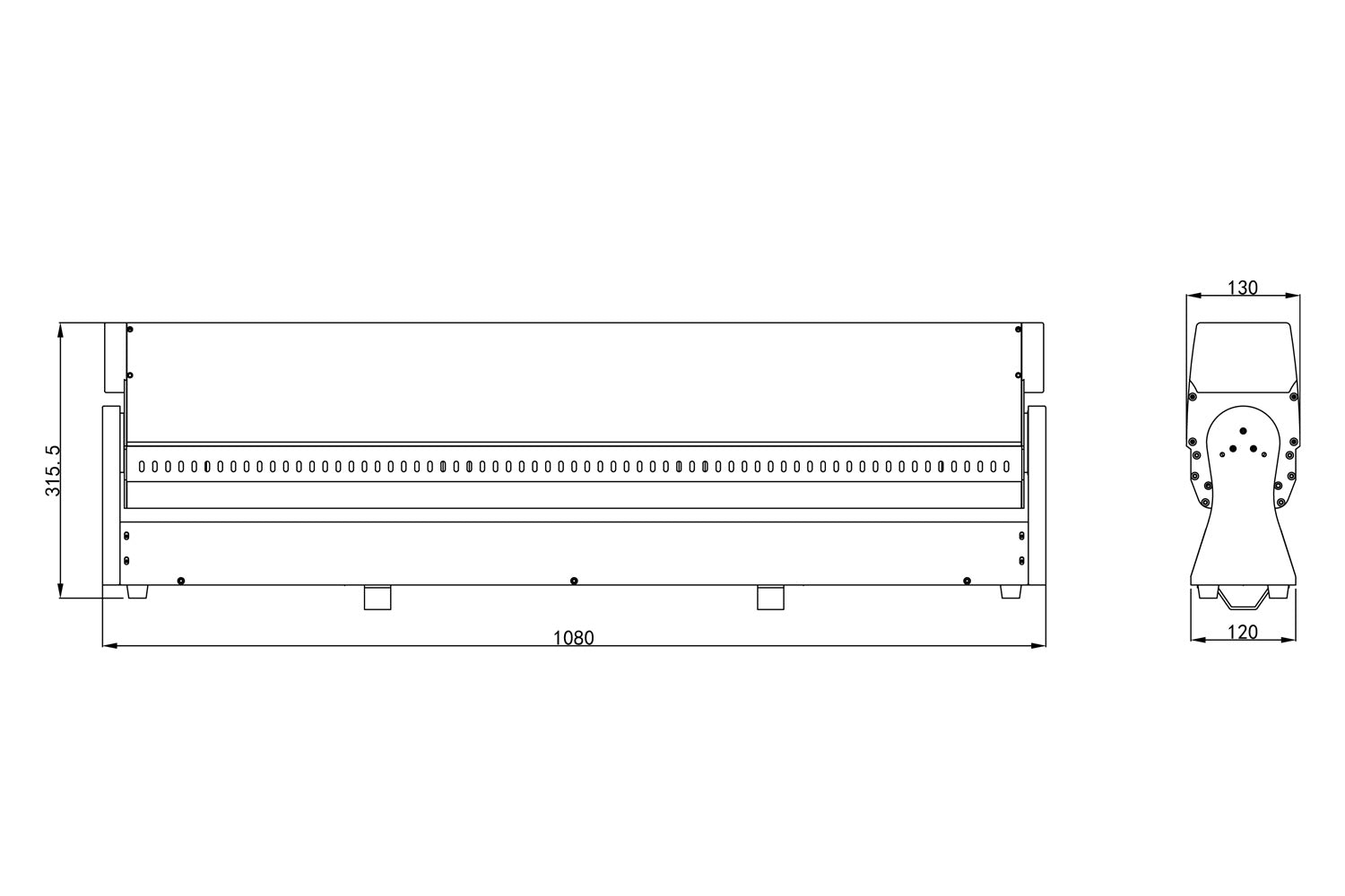 Event Lighting SURF12X60 - Tilt bar with zoom 12 x 60W RGBW LEDs