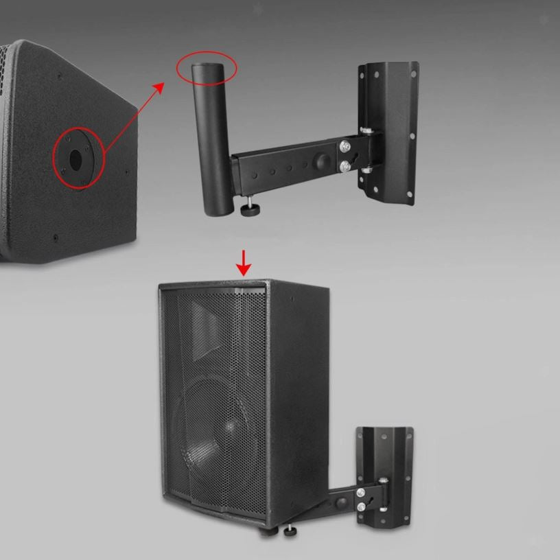 45KG Pair Wall Mount Speaker Stand Adjustable Bracket Tilt & Pan