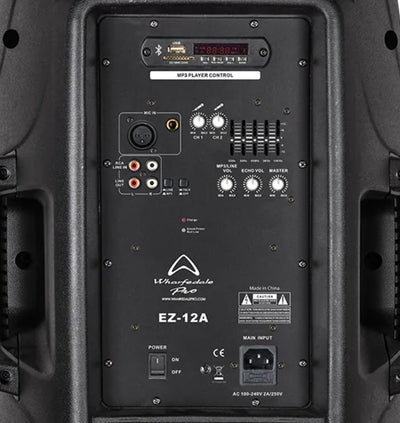 Wharfedale Pro EZ12A 12" Portable Bluetooth PA Active Speaker + 2x Wireless Microphones