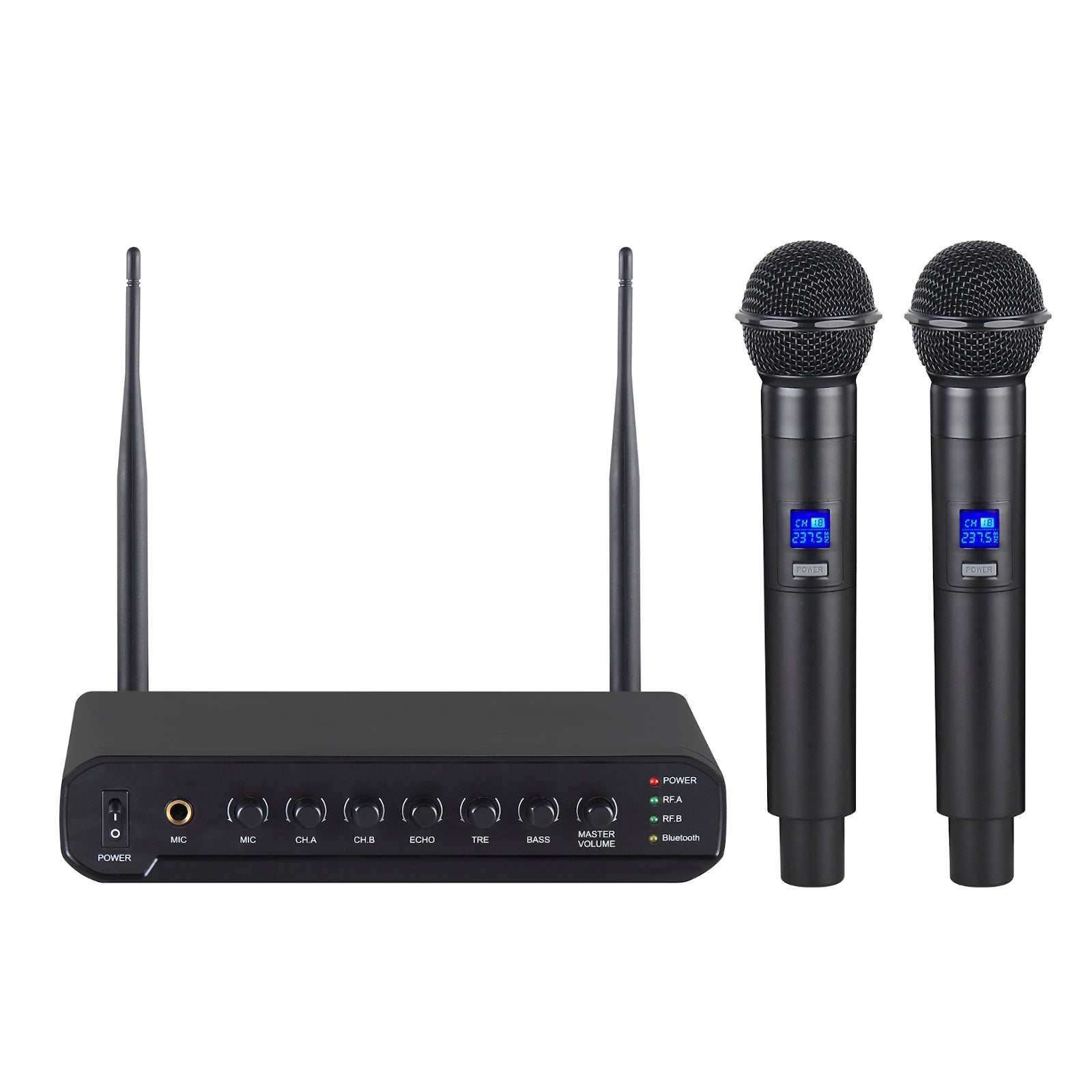 Wireless Microphone System for Karaoke with Bluetooth Audio Streaming Mixer