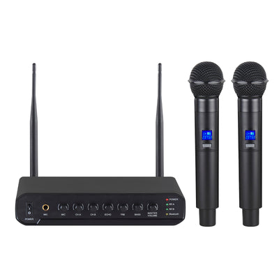 Wireless Microphone System for Karaoke with Bluetooth Audio Streaming Mixer